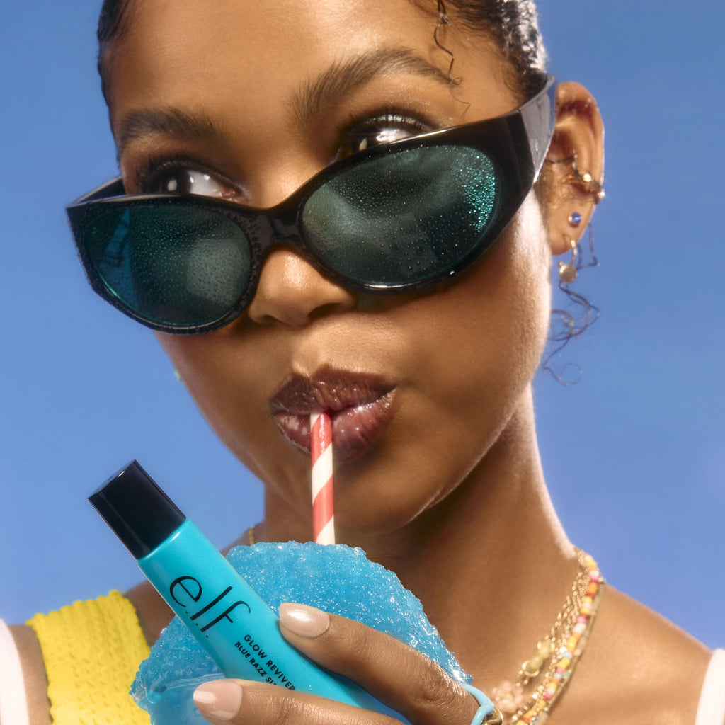 Glow Reviver Melting Lip Balm in a Blue Razz Slushy Shade