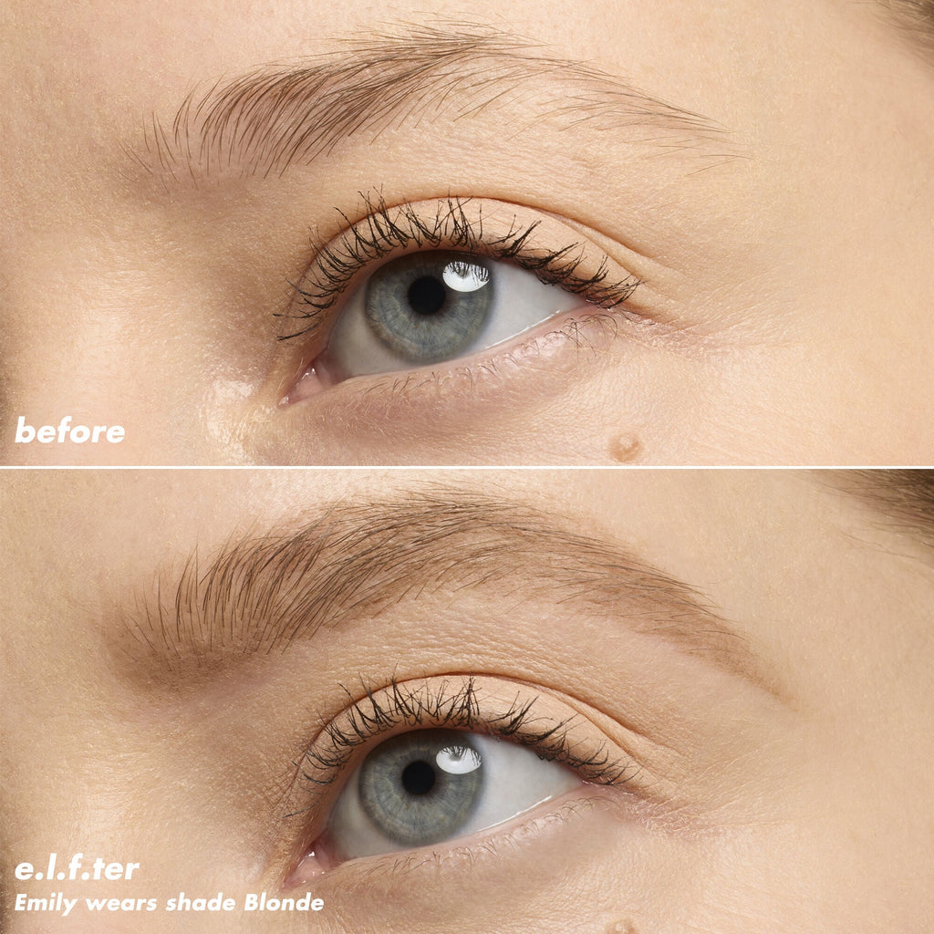 Eyebrows Before and After Applyig Micro-Fine Brow Pencil