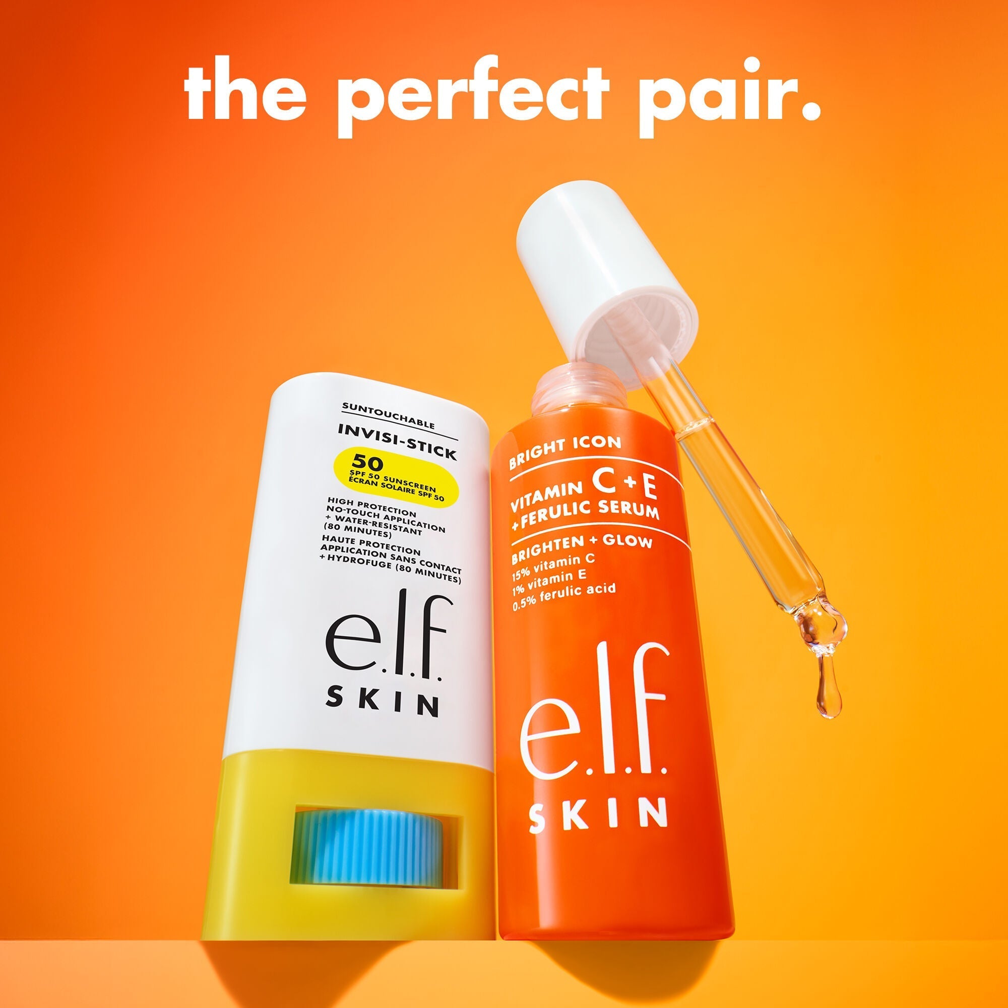 Pair Bright Icon Vitamin C Face Serum with Invisistick SPF 50