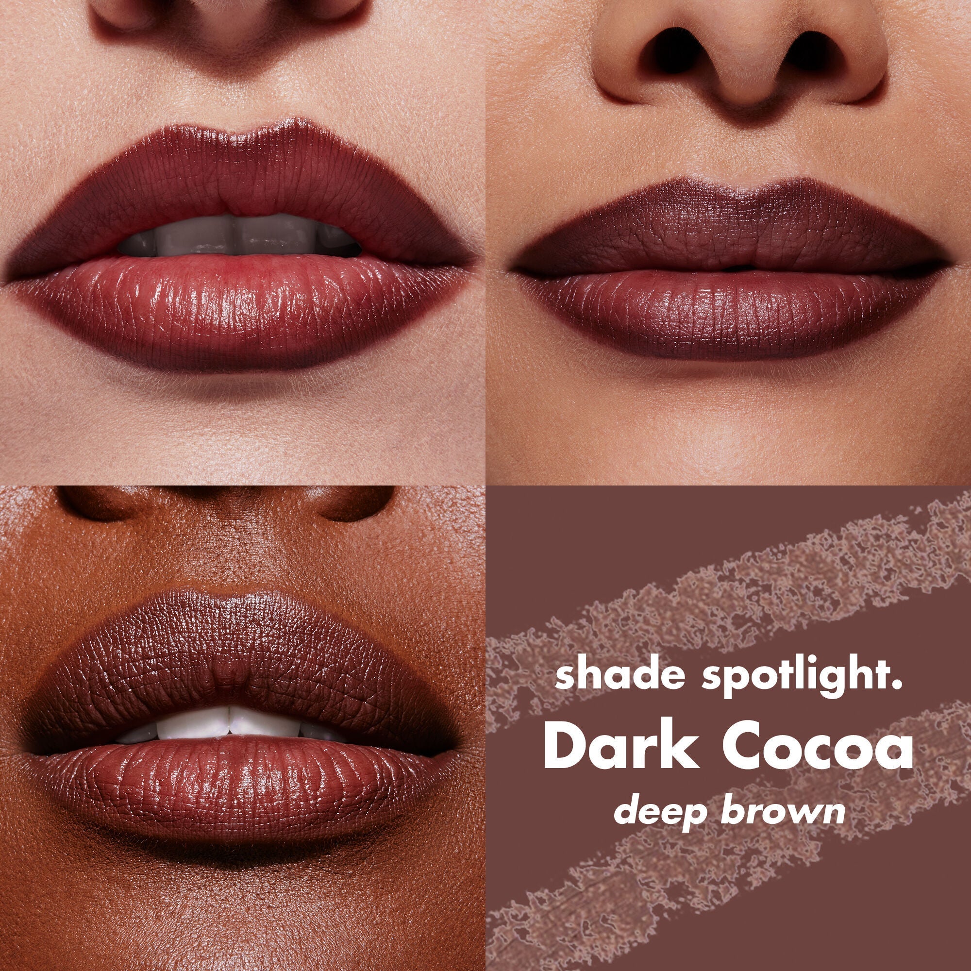 Shade Spotlight Dark Cocoa on Different Skin Tones