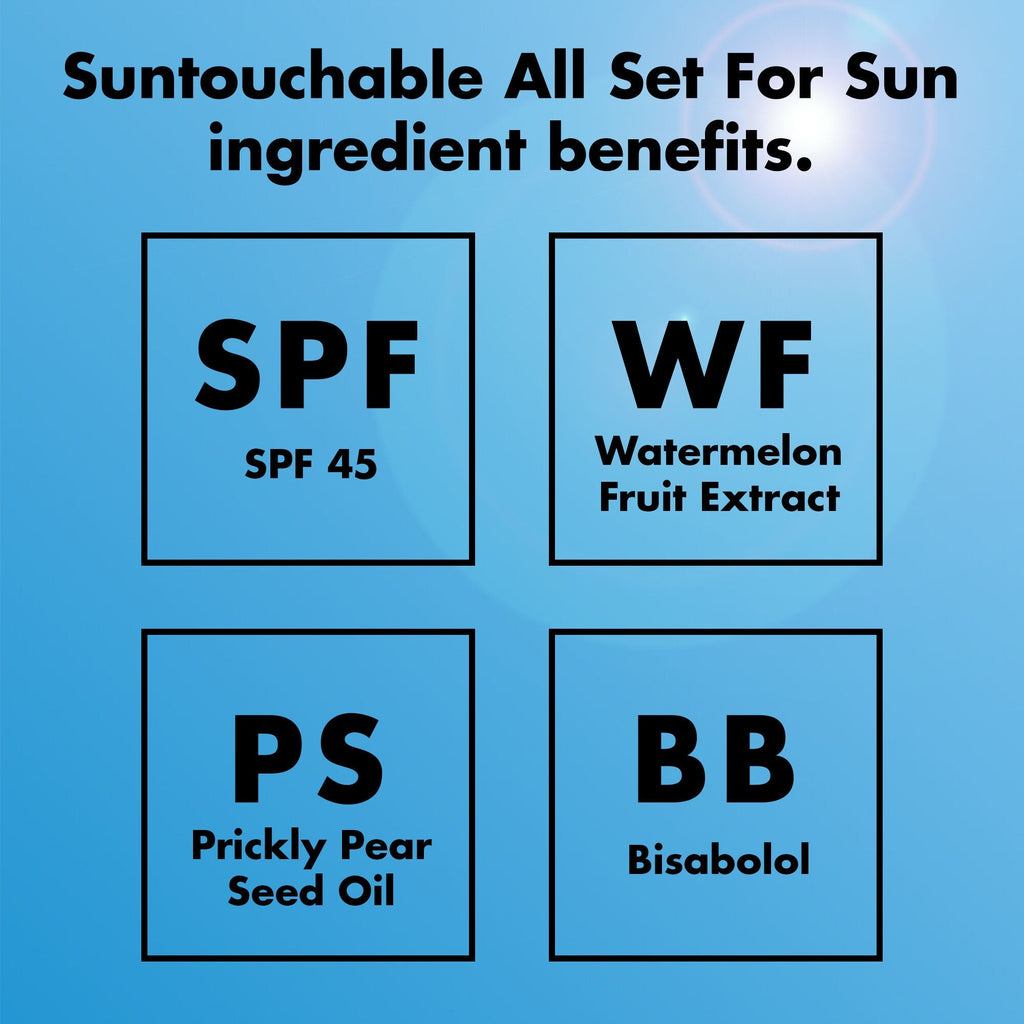 Ingredients: SPF 45, Watermelon Fruit Extract, Prickly Pear Seed Oil, Bisabolol