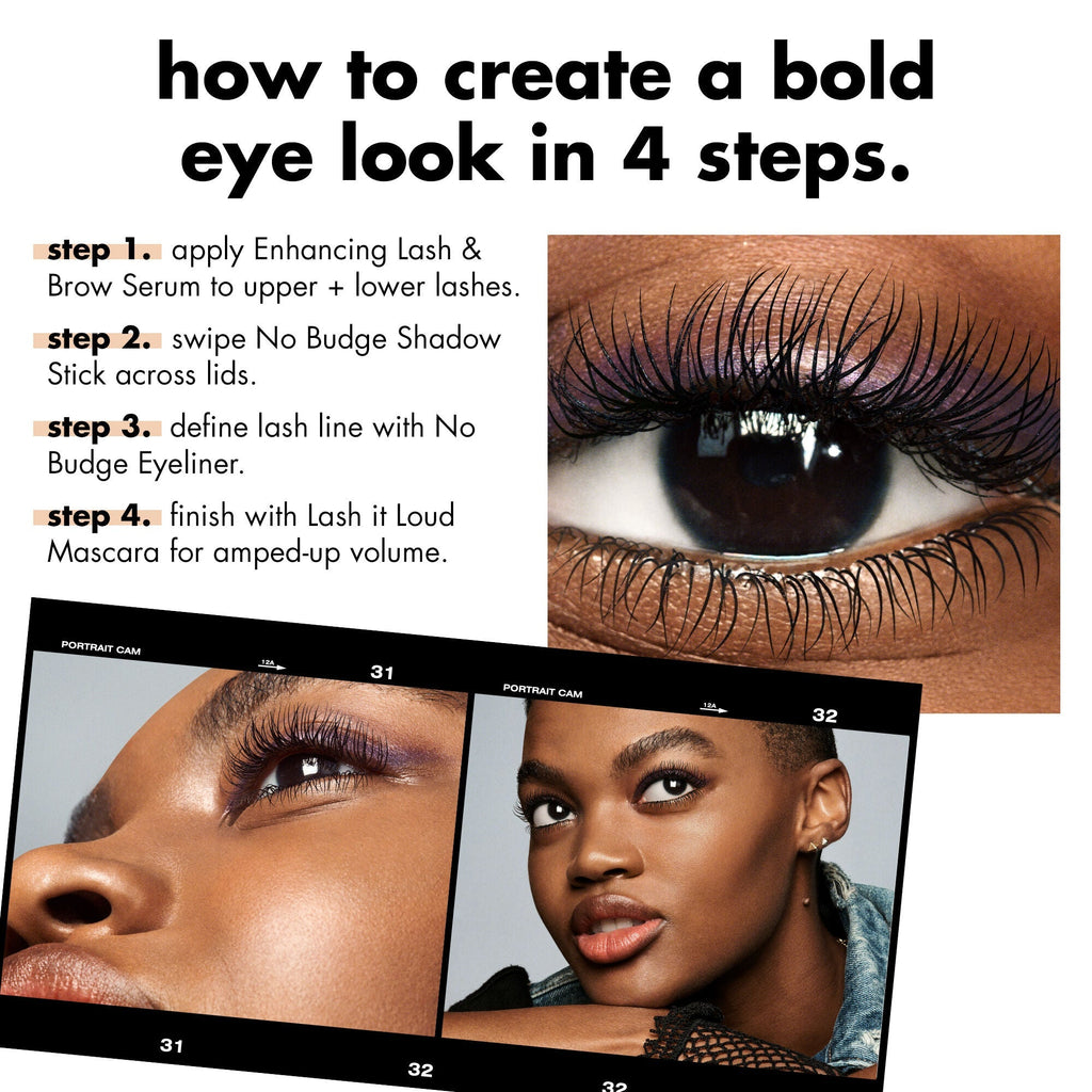 Create a bold eye looking using No Budge Eyeshadow Stick in 4 steps