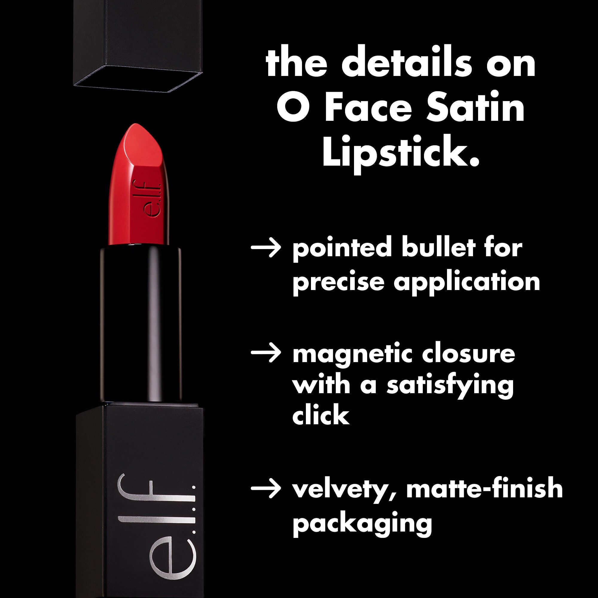 Packaging Information on O-Face Satin Lipstick - Magnetic Tube