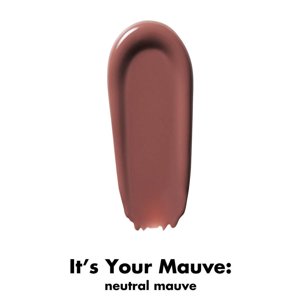 Swatch of mauve shade of lip gloss