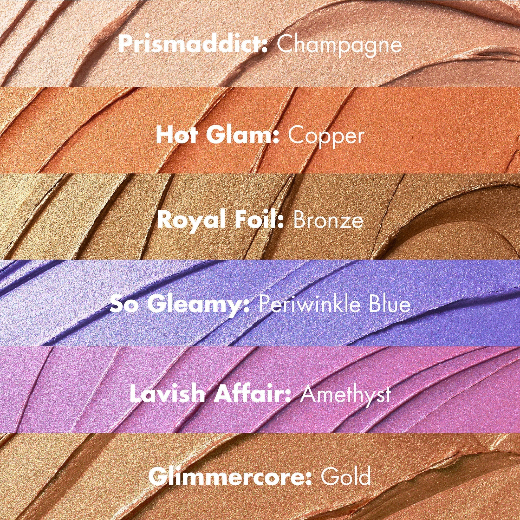 Glitzshow Eyeshadow Stick Shade Chart