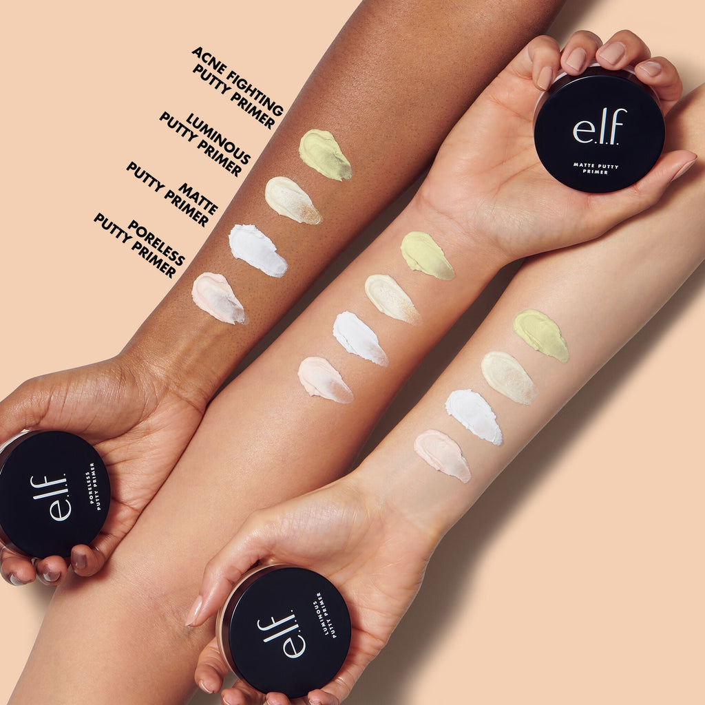 Putty Primer Chart Shown on Different Skin Tones