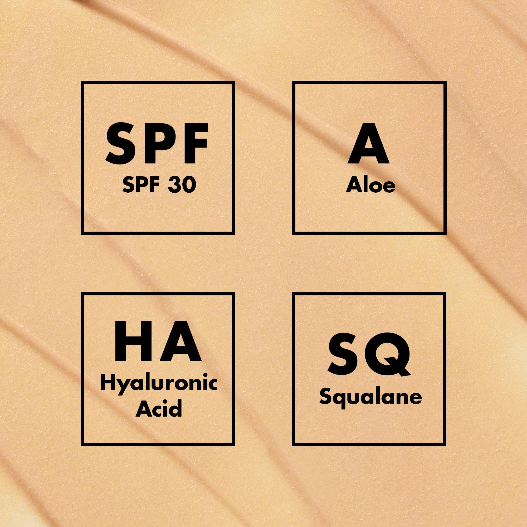 Suntouchable Whoa Glow SPF 30 Ingredients: SPF 30, Aloe, Hyaluronic Acid, Squalane