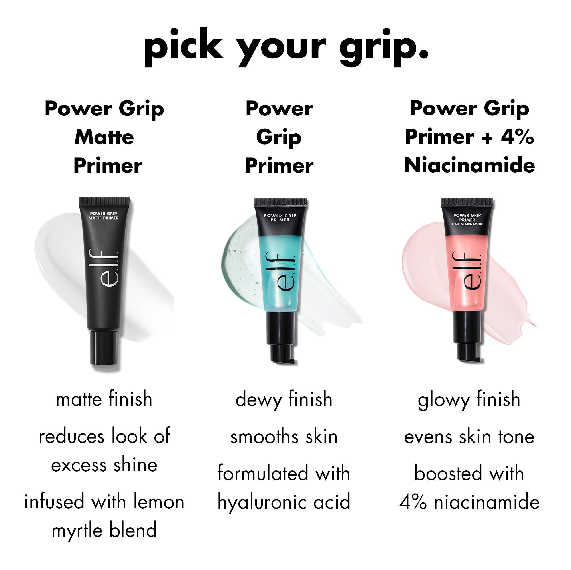 e.l.f. Power Grip Primers Comparison Chart