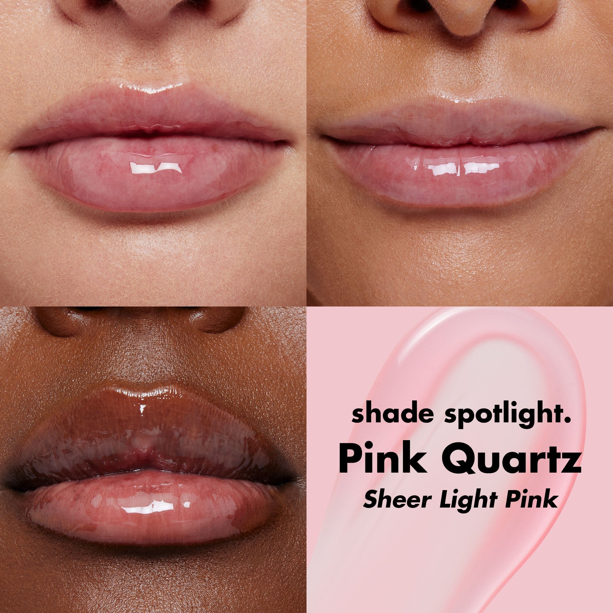 Pink Quartz Glow Reviver Lip Oil on Different Skin Tones