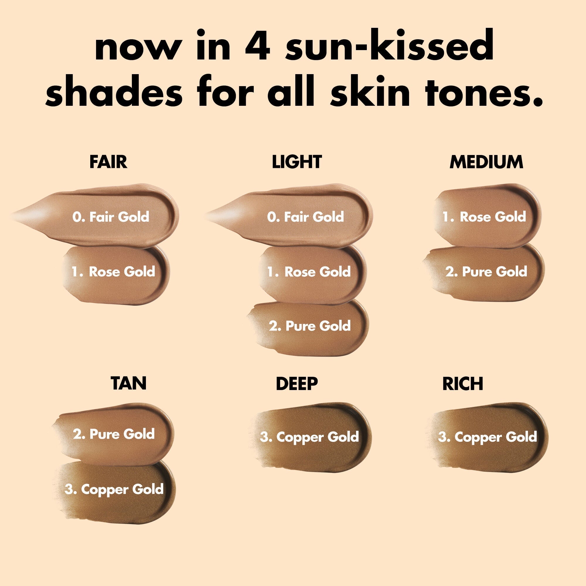 Bronzing Drops Shade Chart