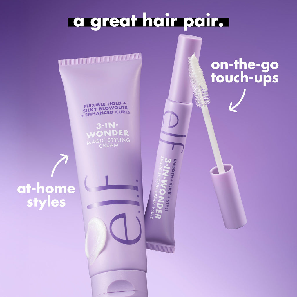 Use the 3 in Wonder Styling Cream at Home and the Styling Wand on the Go For Touch-Ups