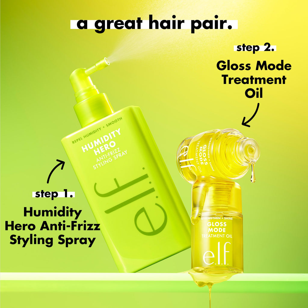 Pair Gloss Mode Hair Treatment Oil with Humidity Hero Anti-Frizz Styling Spray