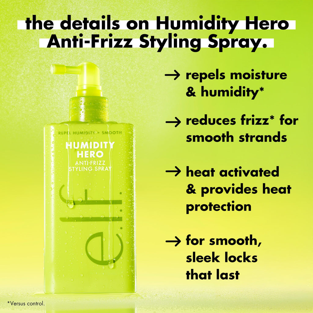 Humidity Hero Anti Frizz Styling Spray Repels Moisture and Humidity, Reduces Frizz, Heat Activated, and Provides Heat Protection