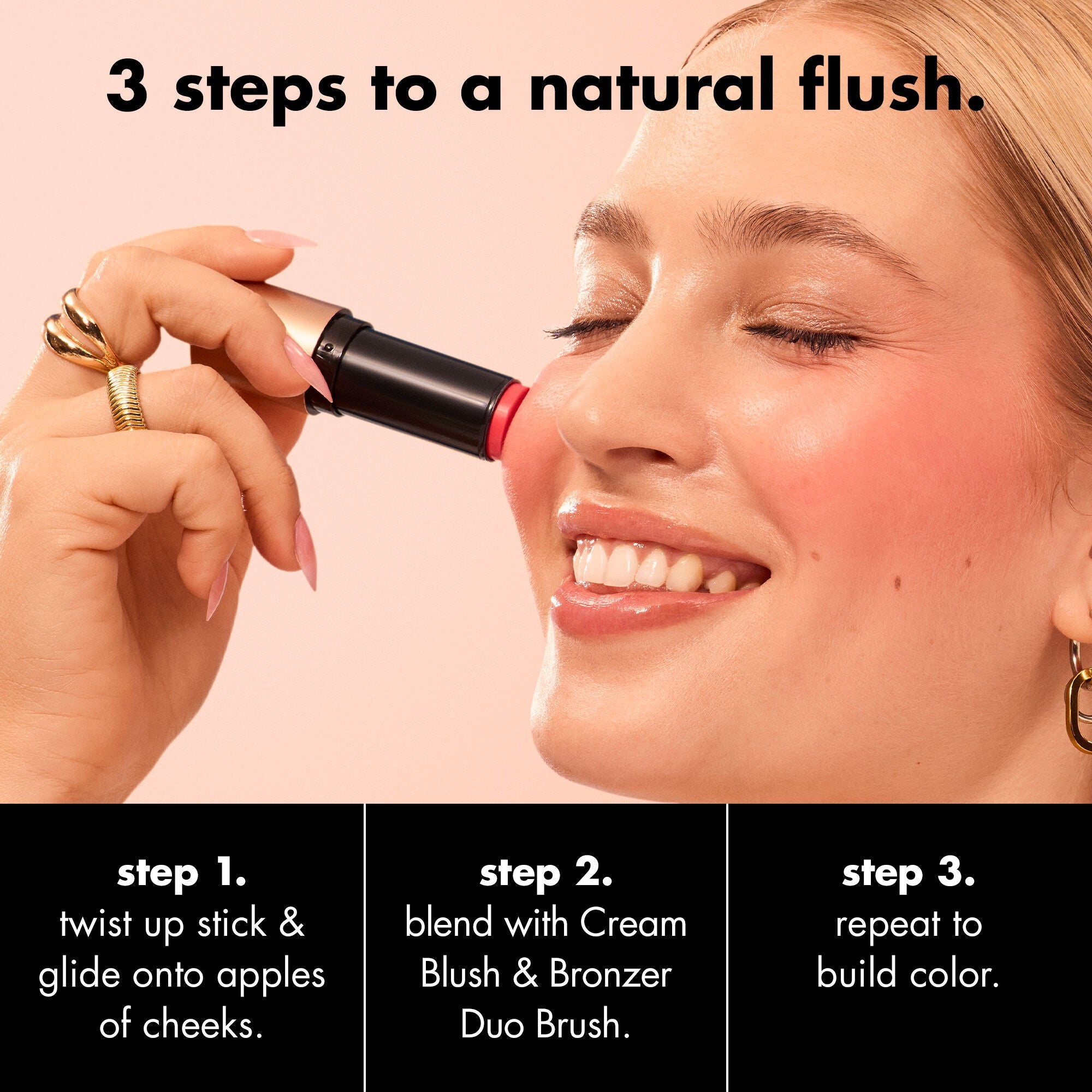 3 Steps to a Natural Flush Makeup Look