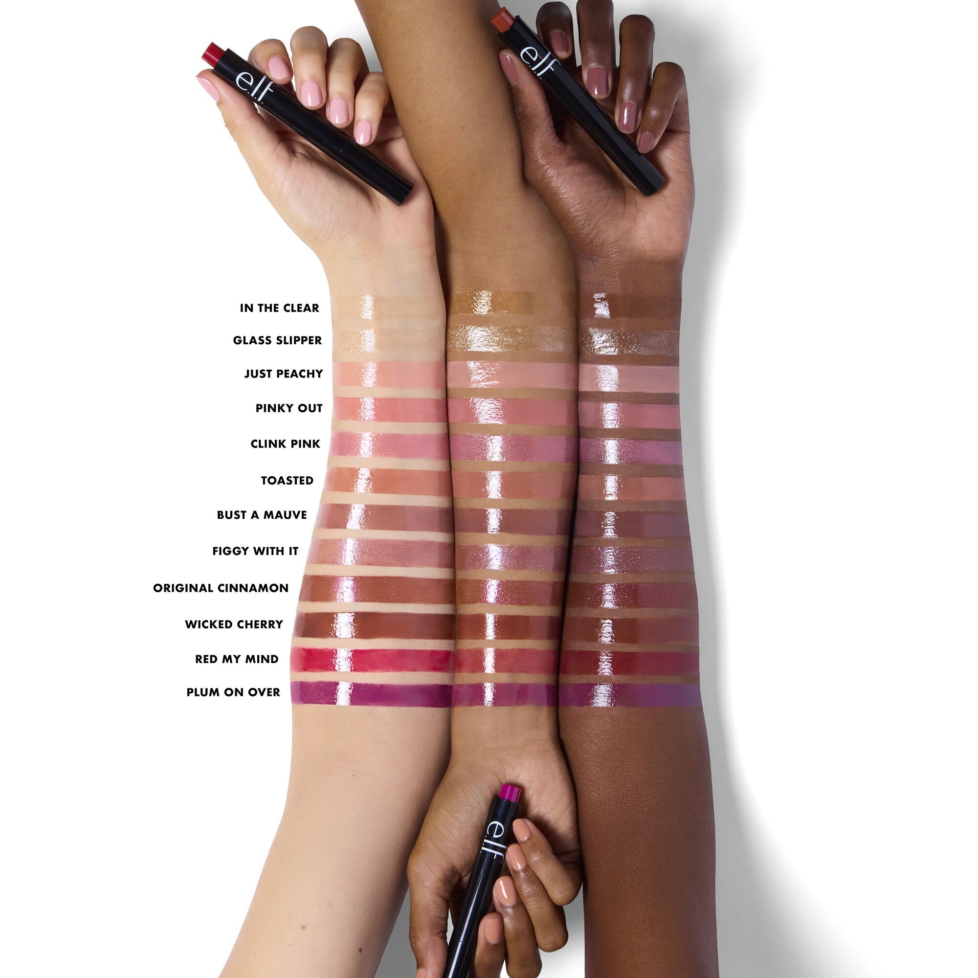 Clout Pout Lip Plumping Arm Swatches